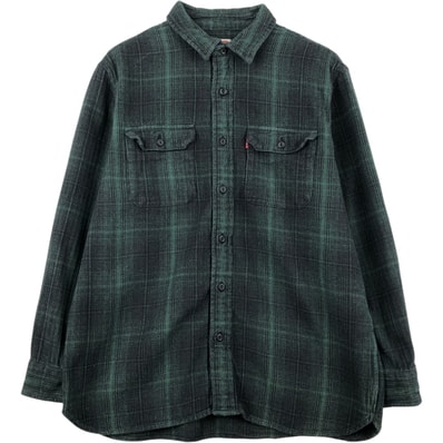 古着 リーバイス Levi's RELAXED オンブレチェック 長袖 フランネルチェックシャツ メンズL相当 レギュラーカラー/eaa646869