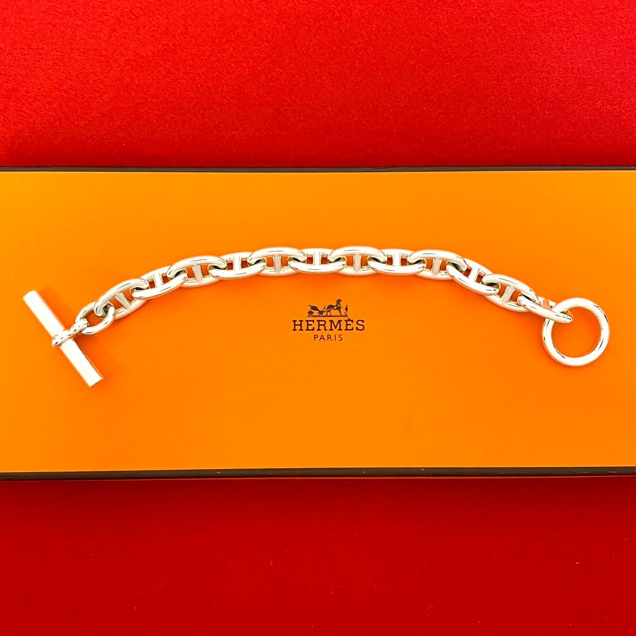 HERMES エルメス シェーヌダンクル GM 12コマ シルバー925 ブレスレット シルバー
 58401