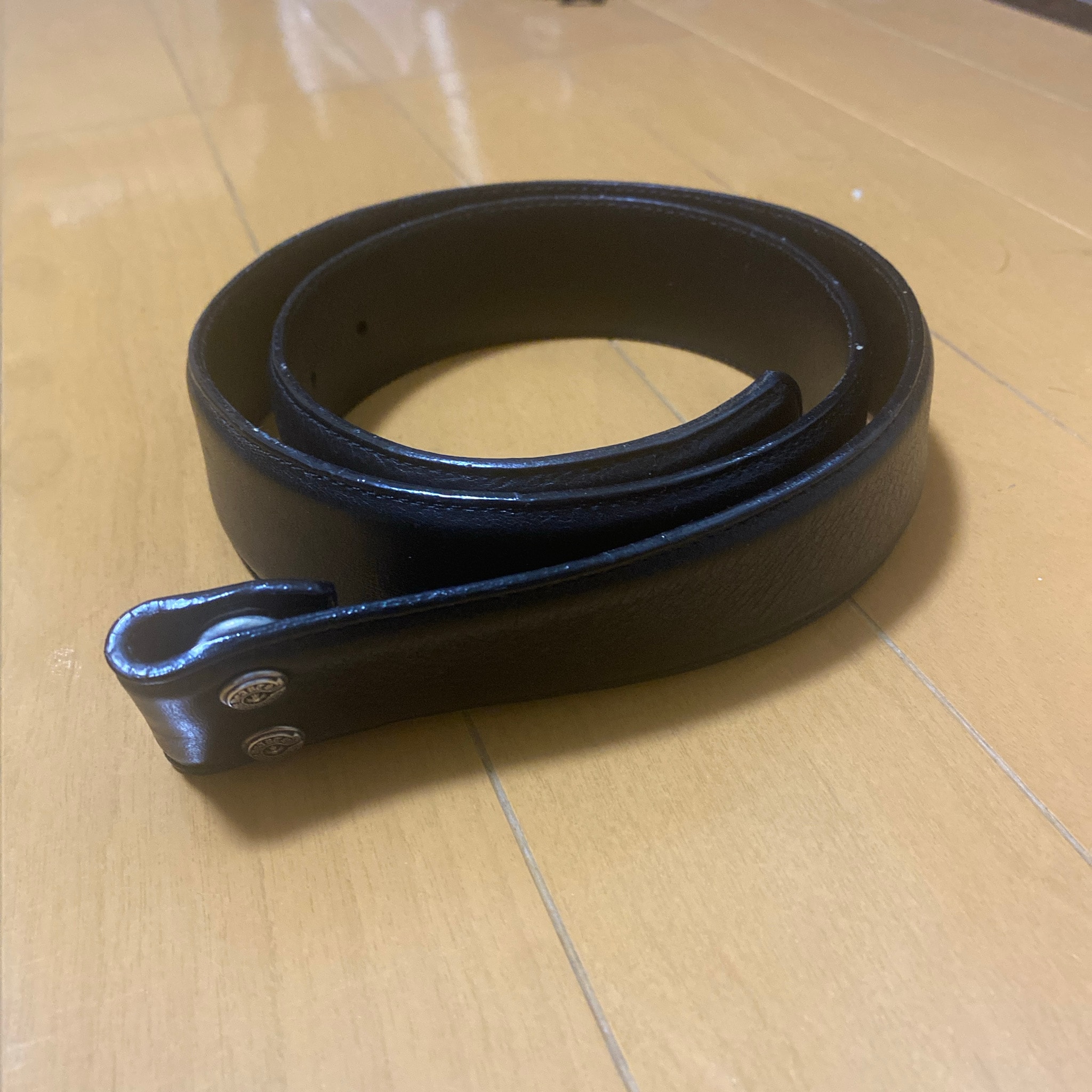 Chrome Hearts Plain Leather 1.5 Belt Horseshoe Rivet "Black"