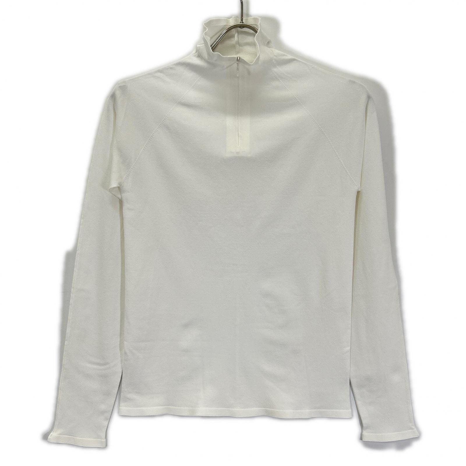 ザ ロウ 8137-Y674 ホワイト Patti Top/パティトップ ハーフジップタイトフットニットソー M