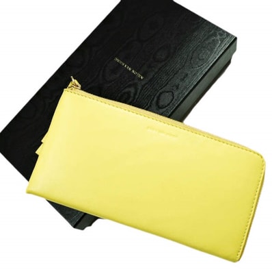 新品 DRIES VAN NOTEN ドリスヴァンノッテン 24AW BW242-SLG963 Q.190 W.L.WALLET L字ジップ レザーロングウォレット 242-012101-190-202 YELLOW 長財布 定価66,000円 g25018