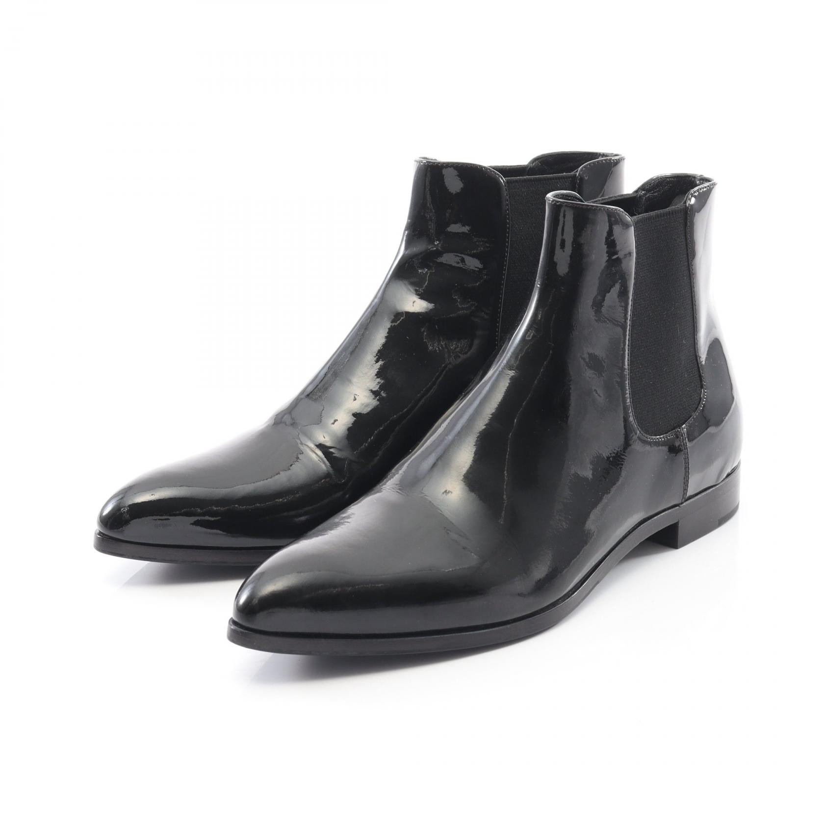 プラダ PRADA ブーツ 靴 パテントレザー レディース ブラック系 【中古】