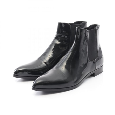 プラダ PRADA ブーツ 靴 パテントレザー レディース ブラック系 【中古】
