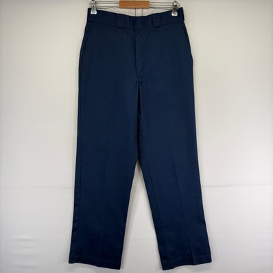 古着 80's/80年代 ディッキーズ Dickies USA製 パンツ チノパン ストレート ジッパーフライ チビタグ ワーク w32 L32 ネイビー メンズ