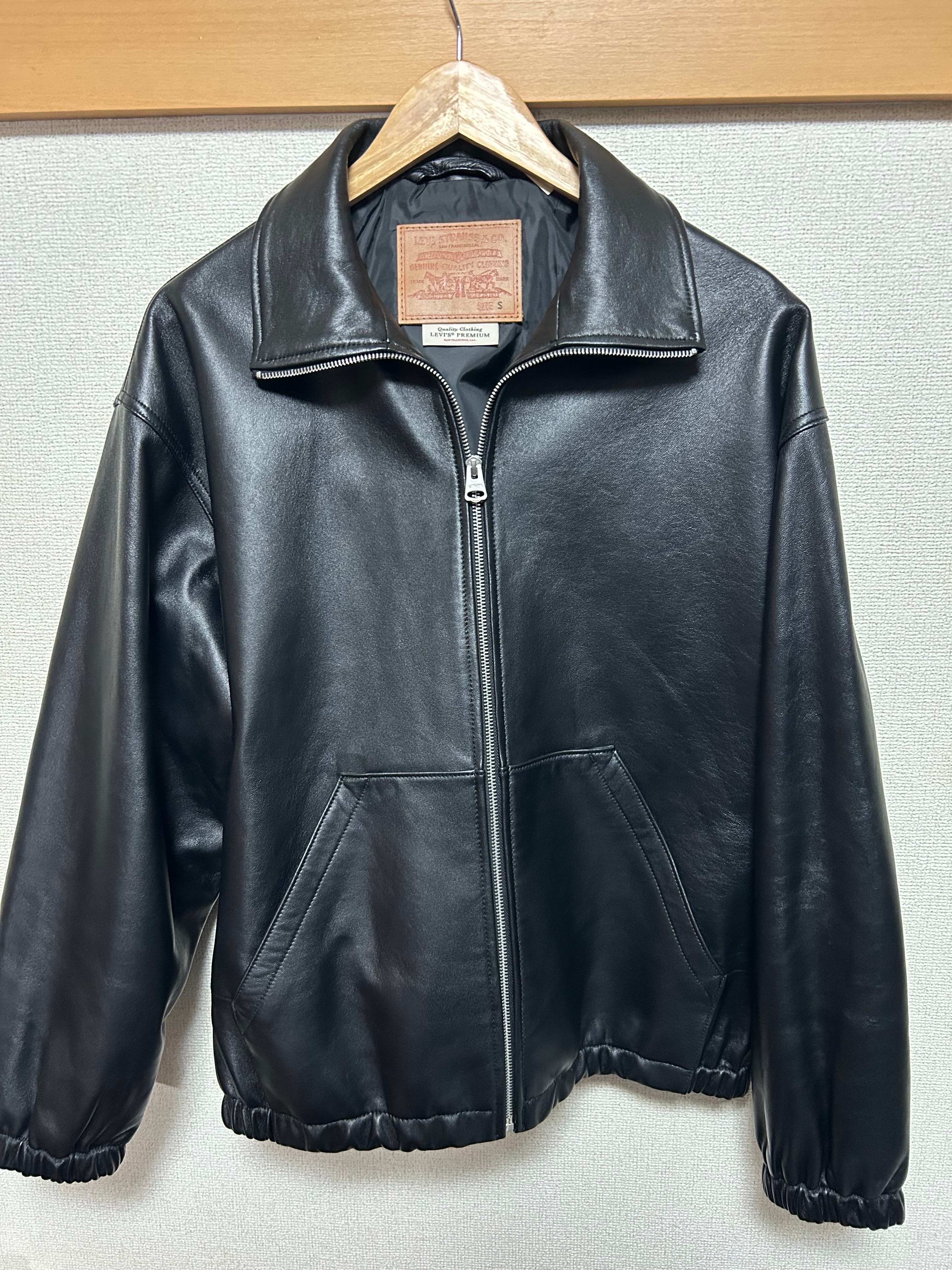 LEVI'S Premium Black Fullzip Sports Leather Jacket "Black"