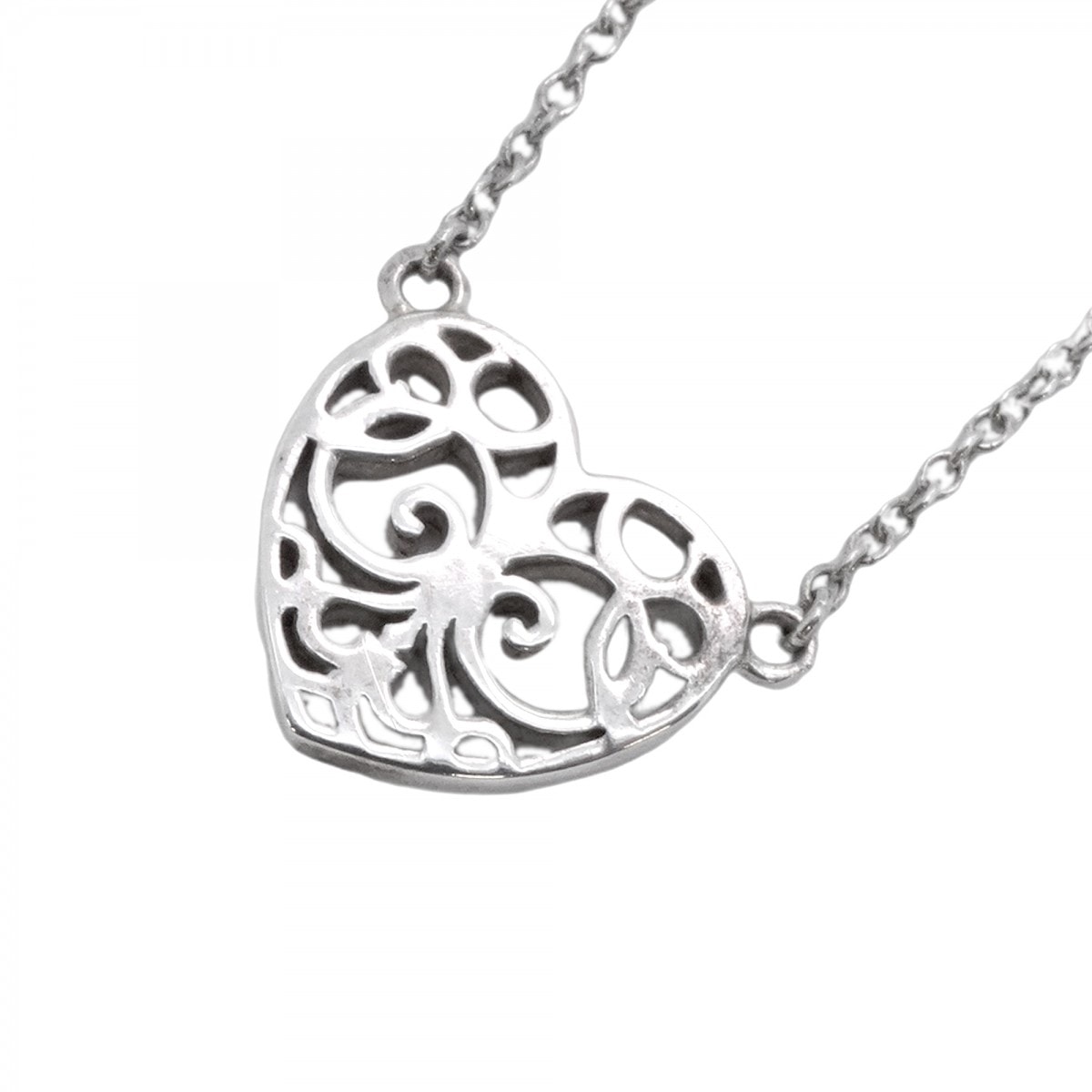 【6jcb0946-k】ティファニー ネックレス エンチャント/ハート シルバー925【中古】レディース