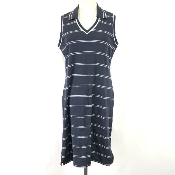 346/ブルックスブラザーズ/Brooks Brothers★ノースリーブワンピース【レディースS/紺×白/ボーダー柄】春夏/Tops/shirts/Dress◆cBH597