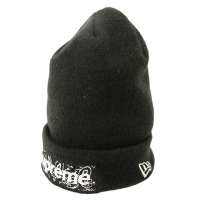 Supreme シュプリーム ニットキャップ 19AW × New Era Bandana Box Logo Beanie バンダナ ボックスロゴ ビーニー ニット キャップ ブラック系【中古】