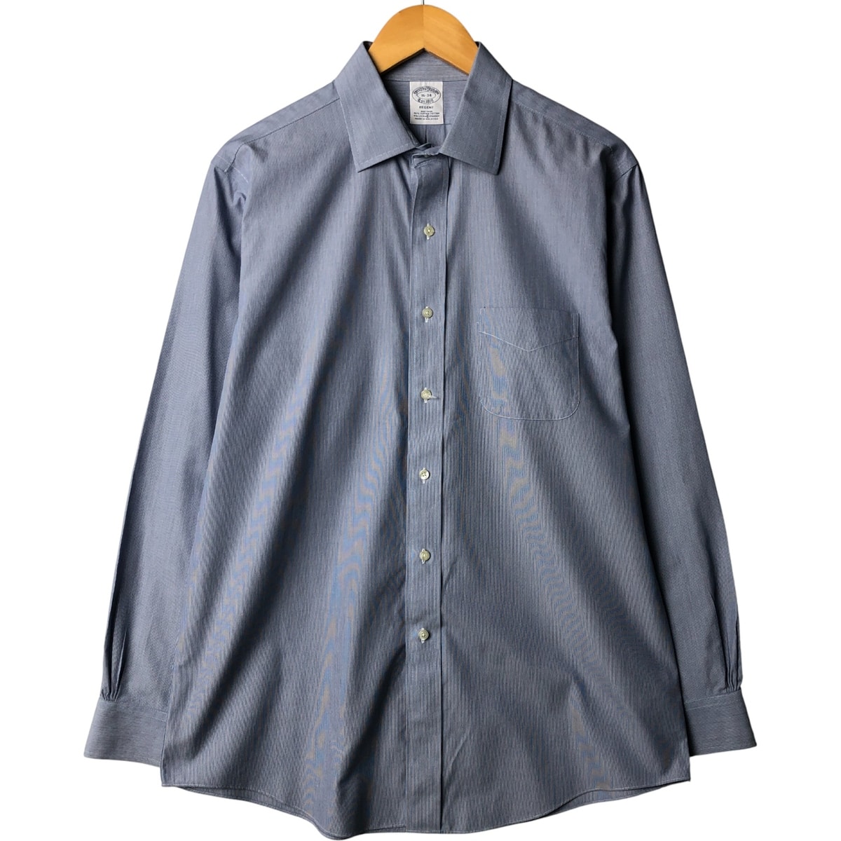 古着 ブルックスブラザーズ Brooks Brothers Est.1818 ワイドカラー 長袖 コットンストライプシャツ メンズL相当/eaa586721