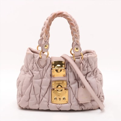 ■美品 ミュウミュウ マテラッセハンドバッグ レザー