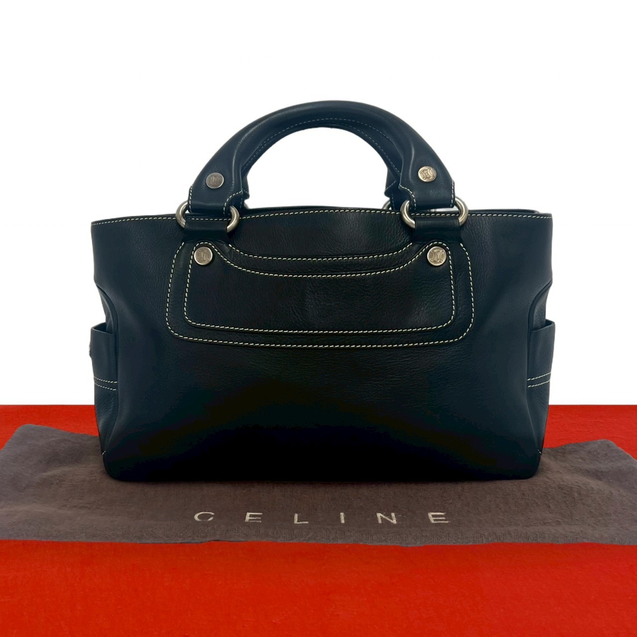 CELINE セリーヌ ブギーバッグ レザー ハンドバッグ ブラック
 25838