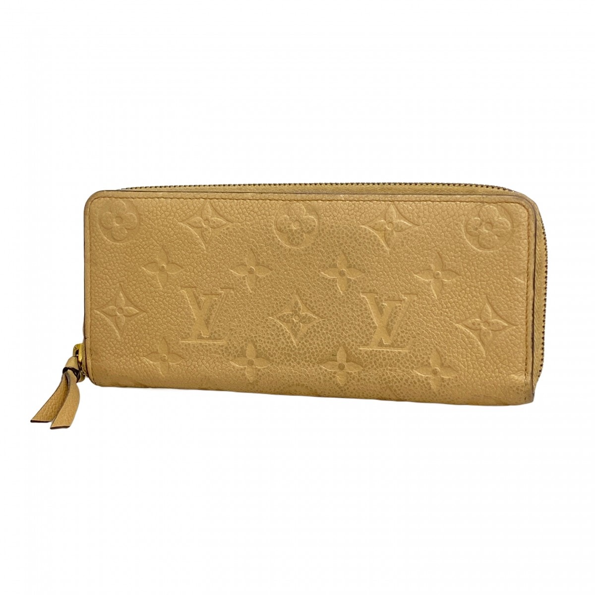 【6de5627】ルイヴィトン 長財布 モノグラム・アンプラント ポルトフォイユクレマンス M60173 デュンヌ【中古】レディース