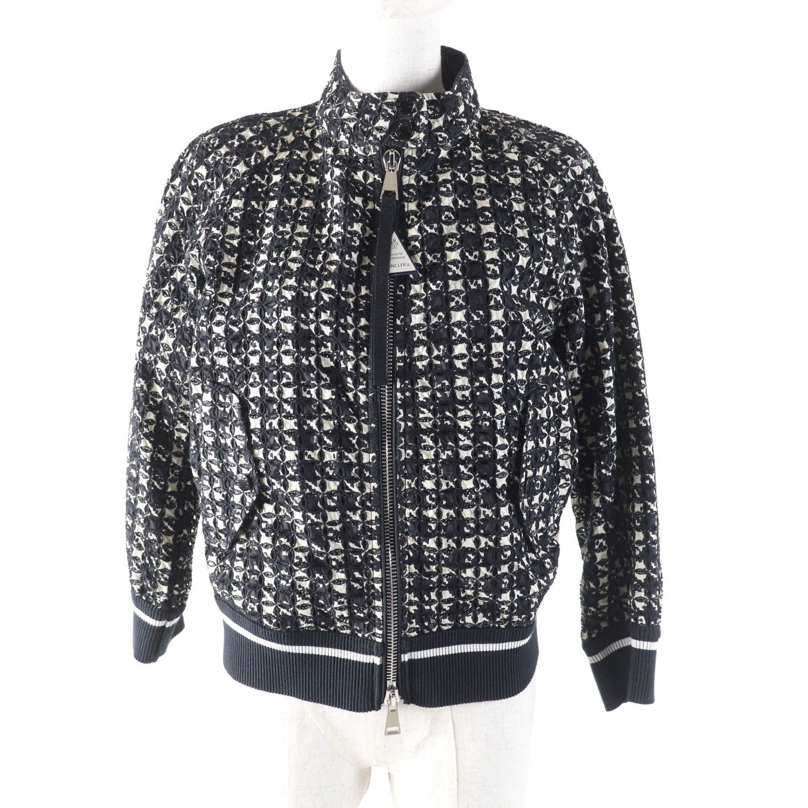 極美品 モンクレール
 ジャケット FIADONE ブラック ベージュ レディース 1