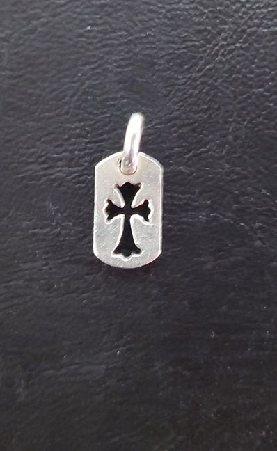 Chrome Hearts Dog Tag Tiny Cut Out Cross "Silver"