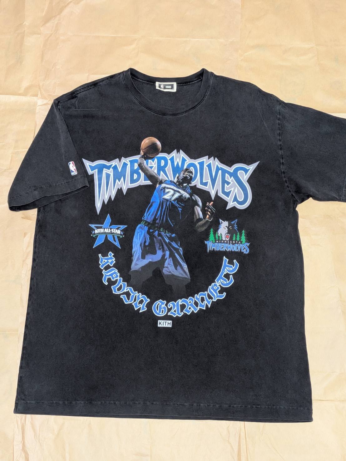 Kith x NBA All-Star Minnesota Timberwolves Kevin Garnett Vintage Tee "Black"