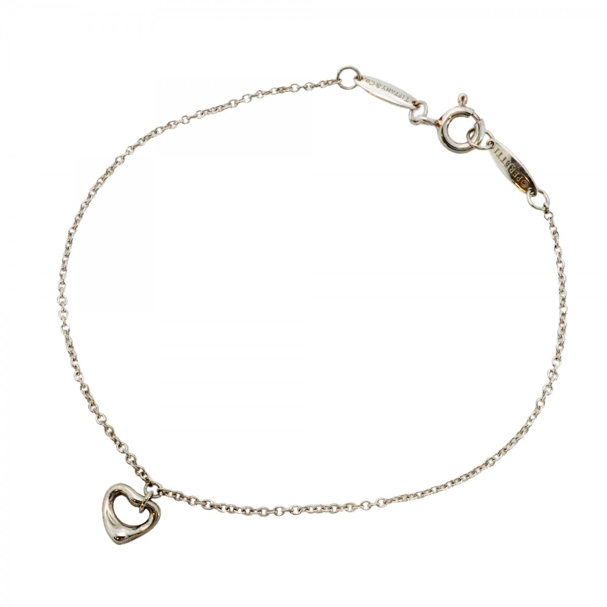 【6jdb0359】ティファニー ブレスレット オープンハート シルバー925【中古】レディース
