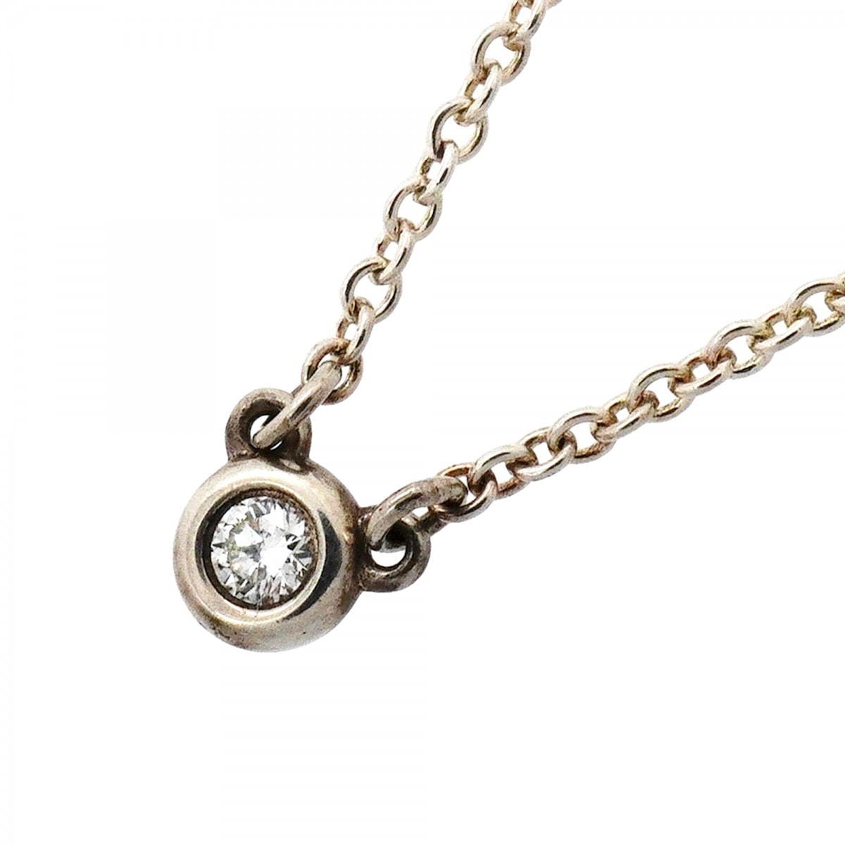 ★最終価格【6jfb0332-k】ティファニー ネックレス バイザヤード 1PD シルバー925 ダイヤモンド【中古】レディース