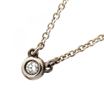 ★最終価格【6jfb0332-k】ティファニー ネックレス バイザヤード 1PD シルバー925 ダイヤモンド【中古】レディース