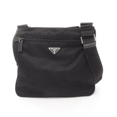 プラダ PRADA ショルダーバッグ バッグ ナイロン サフィアーノレザー レディース ブラック系 【中古】