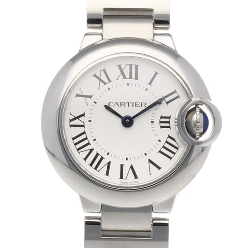 カルティエ バロンブルー 腕時計 時計 ステンレススチール 3009 クオーツ レディース 1年保証 CARTIER  中古