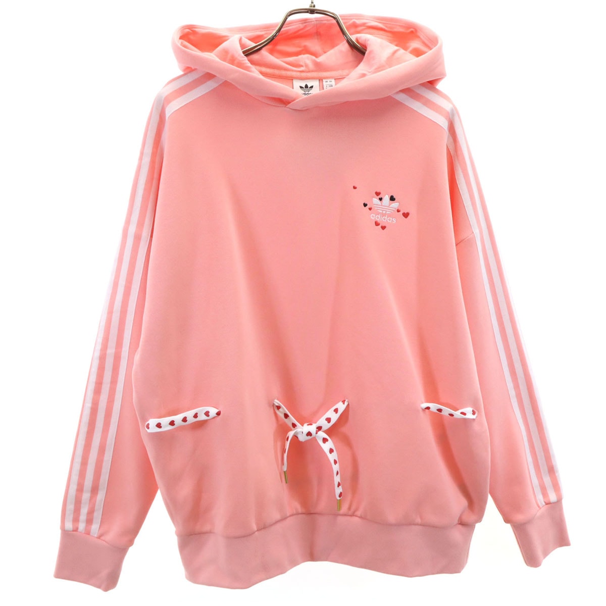 adidas Originals アディダスオリジナルス バレンタイン限定デザイン 長袖 スウェットパーカー L ピンク