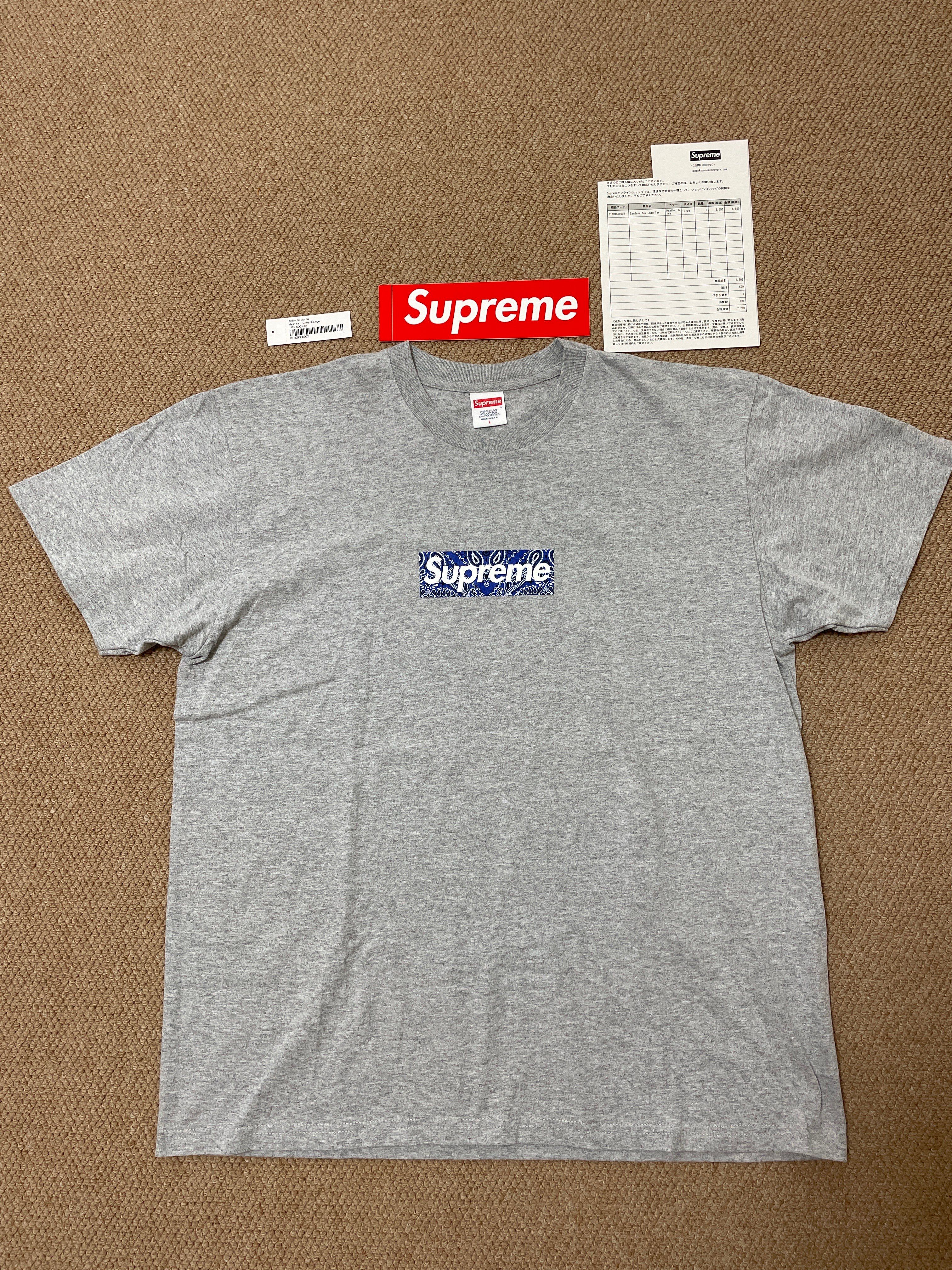 Supreme Bandana Box Logo Tee "Grey"