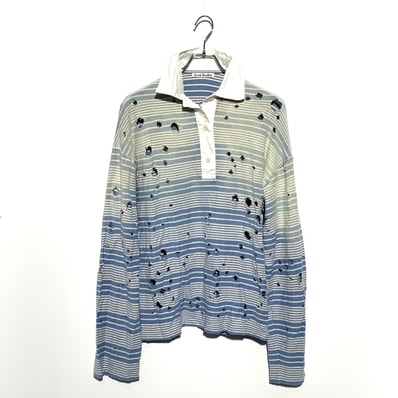 Acne Studios clash polo long sleeve T-shirt Blue 22SS