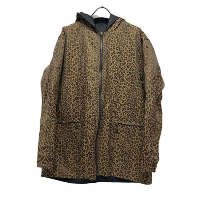 フェンディ FENDI レオパード リバーシブル フード アパレル ジャケット ポリエステル ブラウン