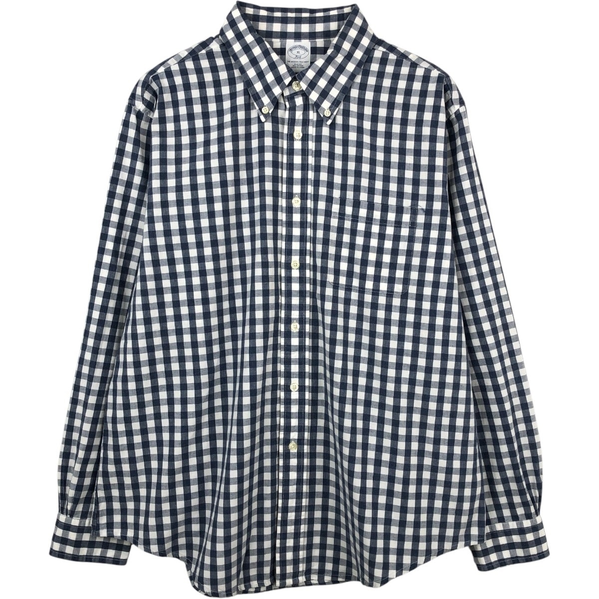 古着 ブルックスブラザーズ Brooks Brothers 346 SLIM FIT ギンガムチェック 長袖 ボタンダウンチェックシャツ メンズXL相当/eaa666454