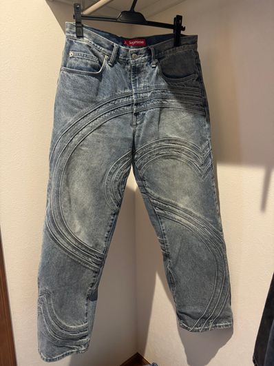 Supreme S Logo Loose Fit Jean "Washed Blue"
