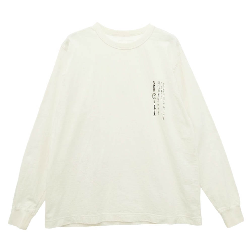 uniform experiment ユニフォームエクスペリメント FRAGMENT DESIGN フラグメントデザイン 20AW UE-202065 L/S WIDE MIL TEE ホワイト系 2【中古】