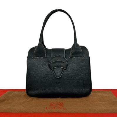 LOEWE ロエベ バルセロナ ロゴ 刻印 レザー ハンドバッグ ネイビー
06324