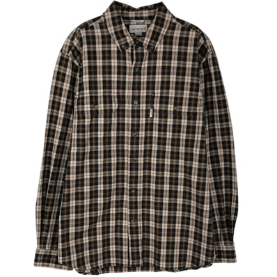 古着 カーハート Carhartt RELAXED FIT チェック柄 長袖 ボタンダウン ワークシャツ メンズL相当/eaa643485