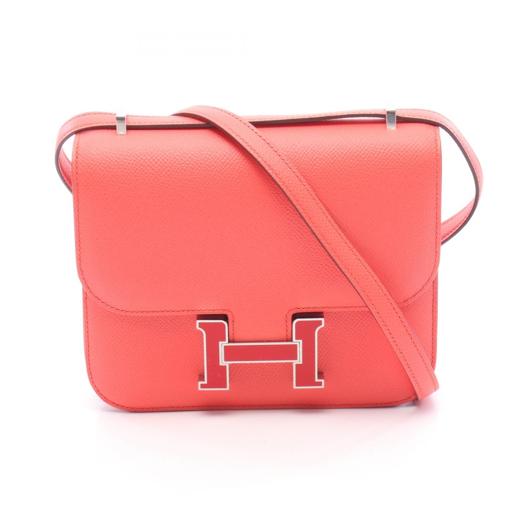 エルメス HERMES コンスタンス3 ミニ ローズテキサス ショルダーバッグ バッグ ヴォーエプソン ヴォーエプソン Z刻印(2021年製造) レディース レッド系 【中古】