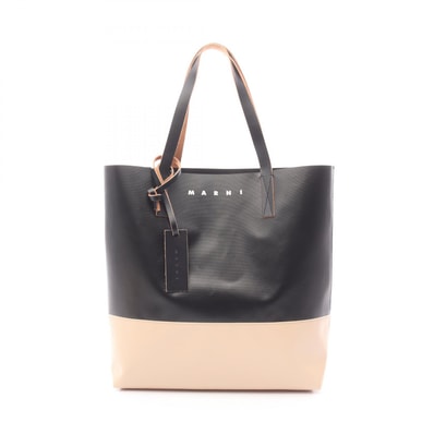 マルニ MARNI TRIBECA トライベッカ トートバッグ バッグ PVCコーティングキャンバス レザー メンズ レディース ブラック系 / ベージュ系 SHMPD0081AO 【中古】