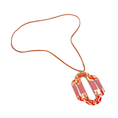 エルメス HERMES ネックレス プレート アトラージュ アクセサリー ネックレス メタル オレンジ
