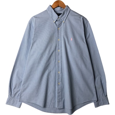 古着 ラルフローレン Ralph Lauren CUSTOM FIT ギンガムチェック 長袖 ボタンダウンチェックシャツ メンズXL相当/eaa575393