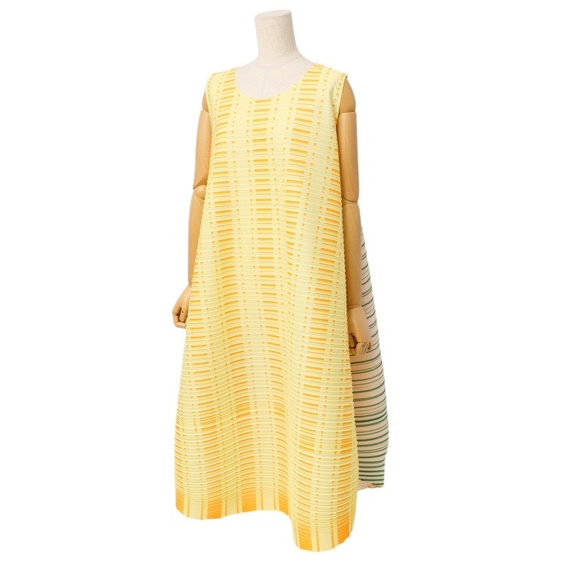 2024年製■PLEATS PLEASE ISSEY MIYAKE プリーツプリーズ イッセイミヤケ VEGE MIX 2 ワンピース サイズ- チュニック プリーツ ノースリーブ ブランド古着【中古】20240923/RA1264