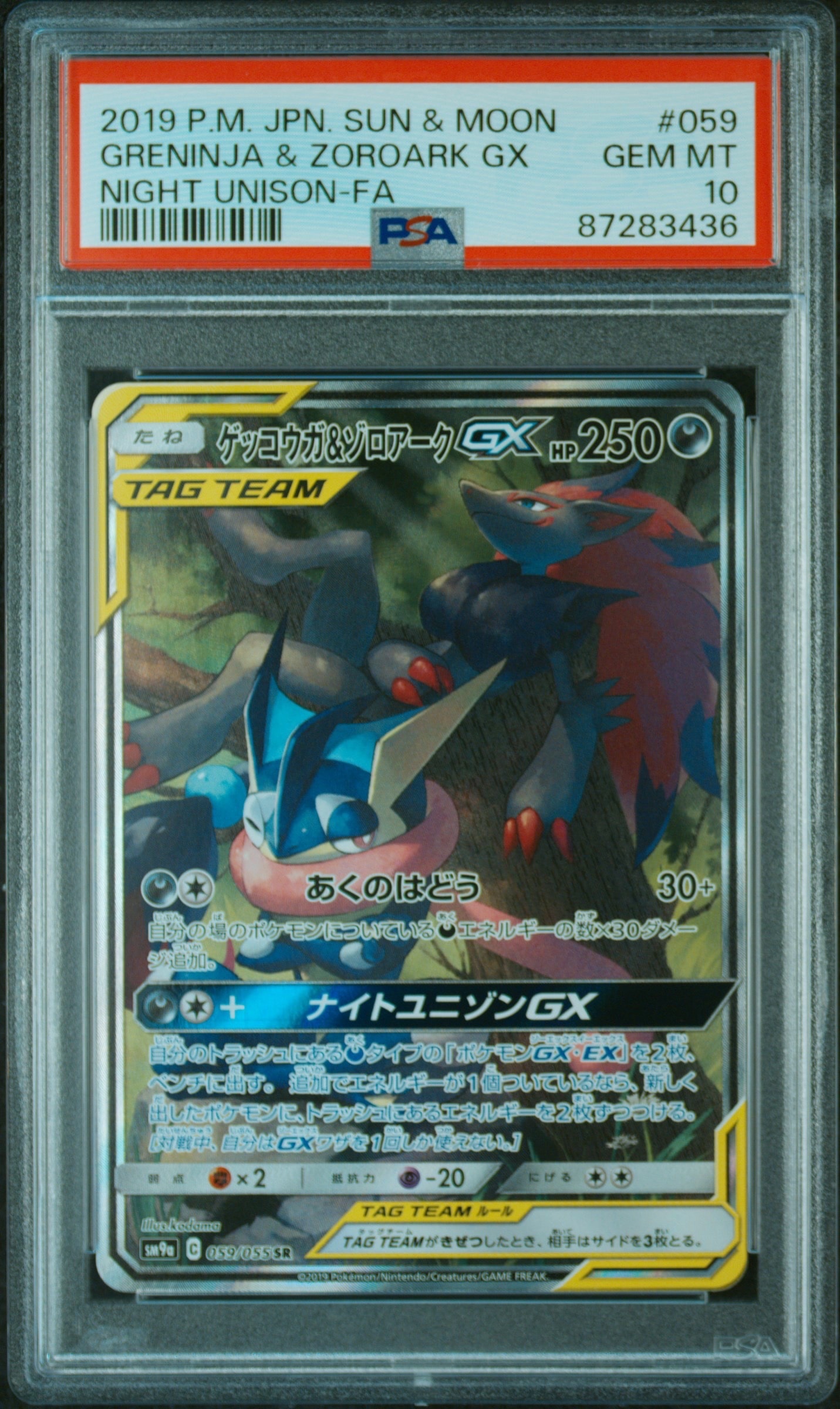ゲッコウガ&ゾロアークGX SR: SA[SM9a 059/055](強化拡張パック「ナイトユニゾン」)