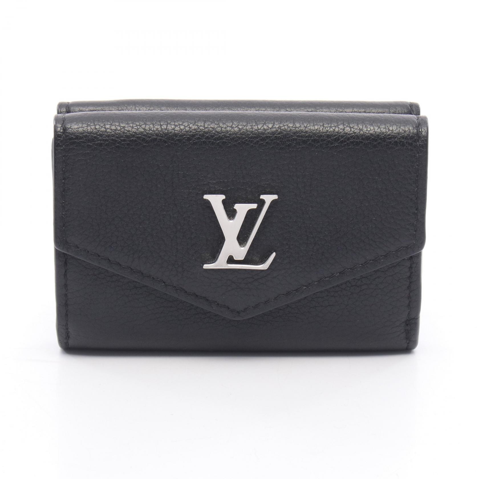 ルイ・ヴィトン LOUIS VUITTON ポルトフォイユ ロックミニ ノワール 三つ折り財布 財布 レザー レディース ブラック系 M63921 【中古】