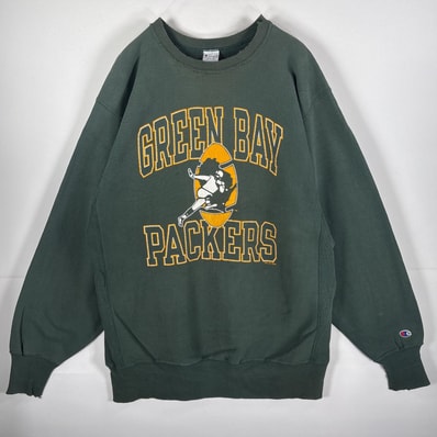 古着 90's/90年代 チャンピオン Champion USA製 スウェット リバースウィーブ NFL パッカーズ コピーライト XXーLarge グリーン メンズ