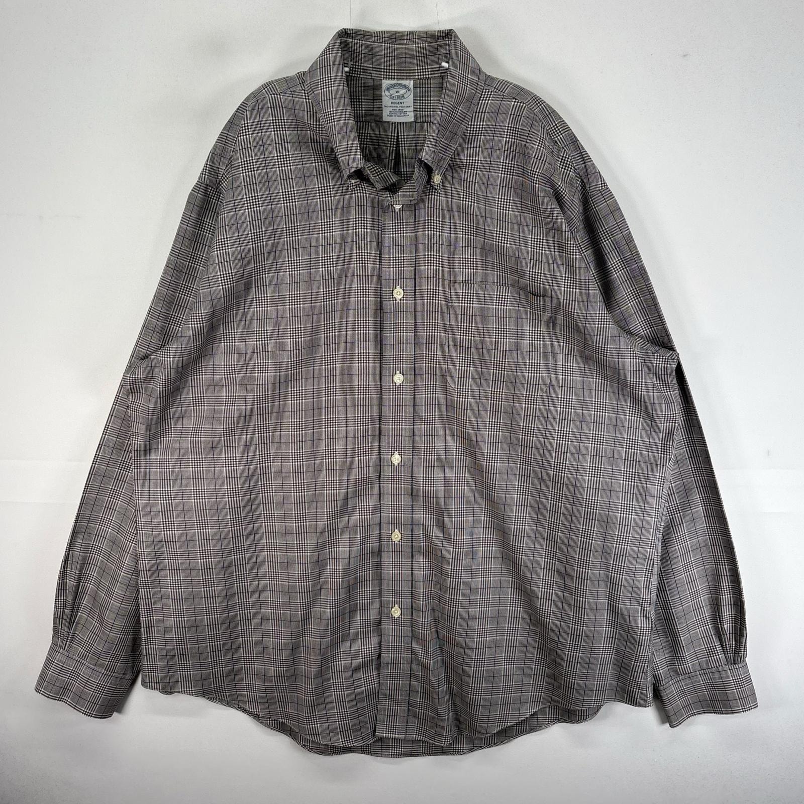 古着 ブルックスブラザーズ Brooks Brothers 長袖シャツ ボタンダウン 1818 XL ブラウン系 チェック メンズ