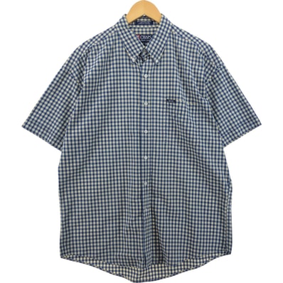 古着 ラルフローレン Ralph Lauren CHAPS チャップス 半袖 ボタンダウン チェックシャツ メンズL相当/eaa557864