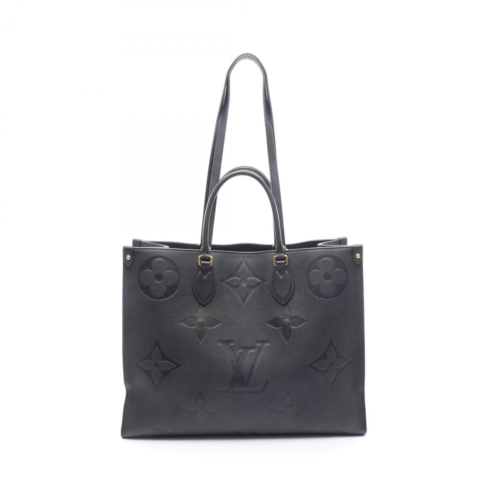 ルイ・ヴィトン LOUIS VUITTON オンザゴーGM トートバッグ バッグ レザー モノグラム・アンプラント ノワール レディース ブラック系 M44925 【中古】