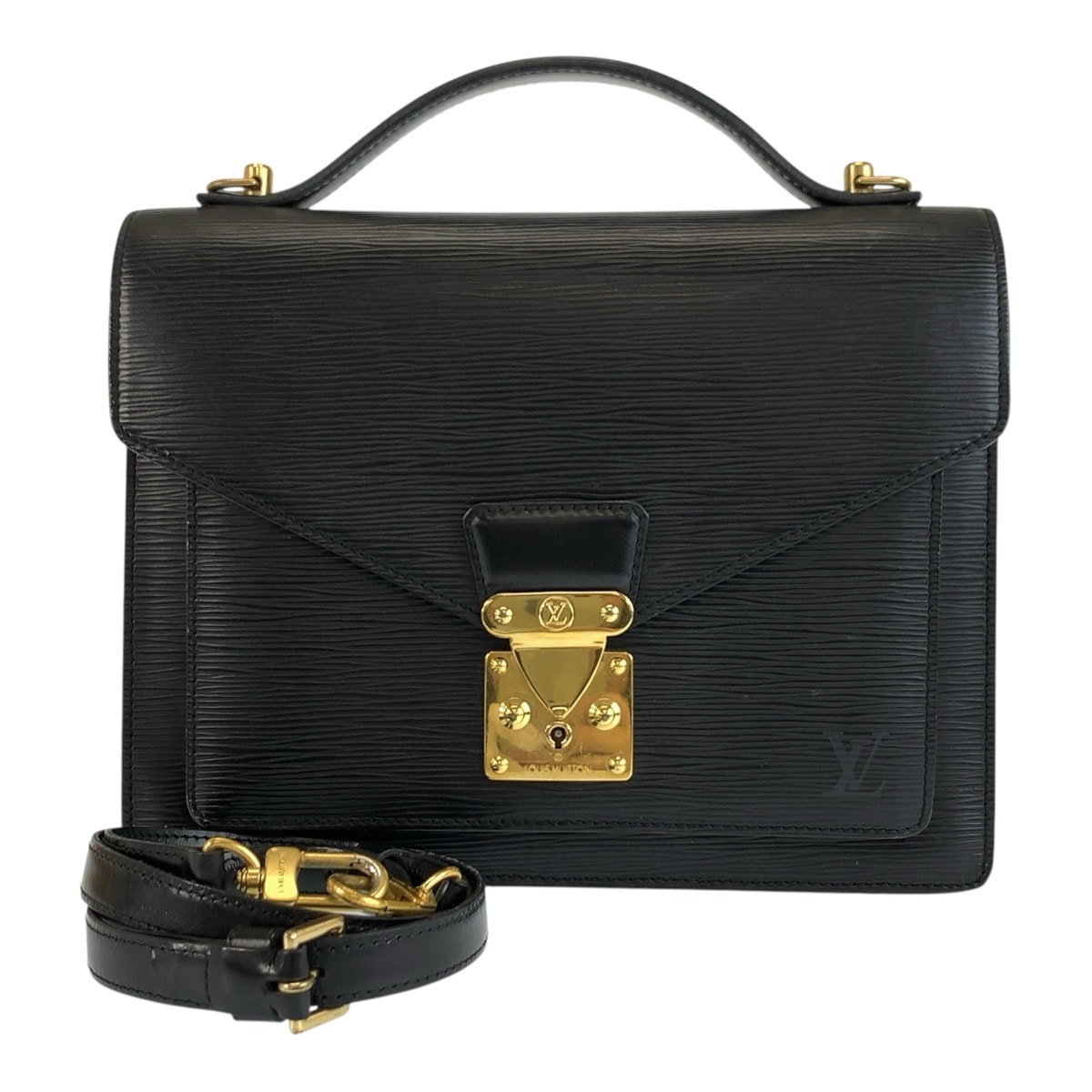 LOUIS VUITTON ルイヴィトン エピ モンソー ブラック 黒 ゴールド金具 レザー ハンドバッグ ショルダーバッグ 2way 1-0292581 【中古】