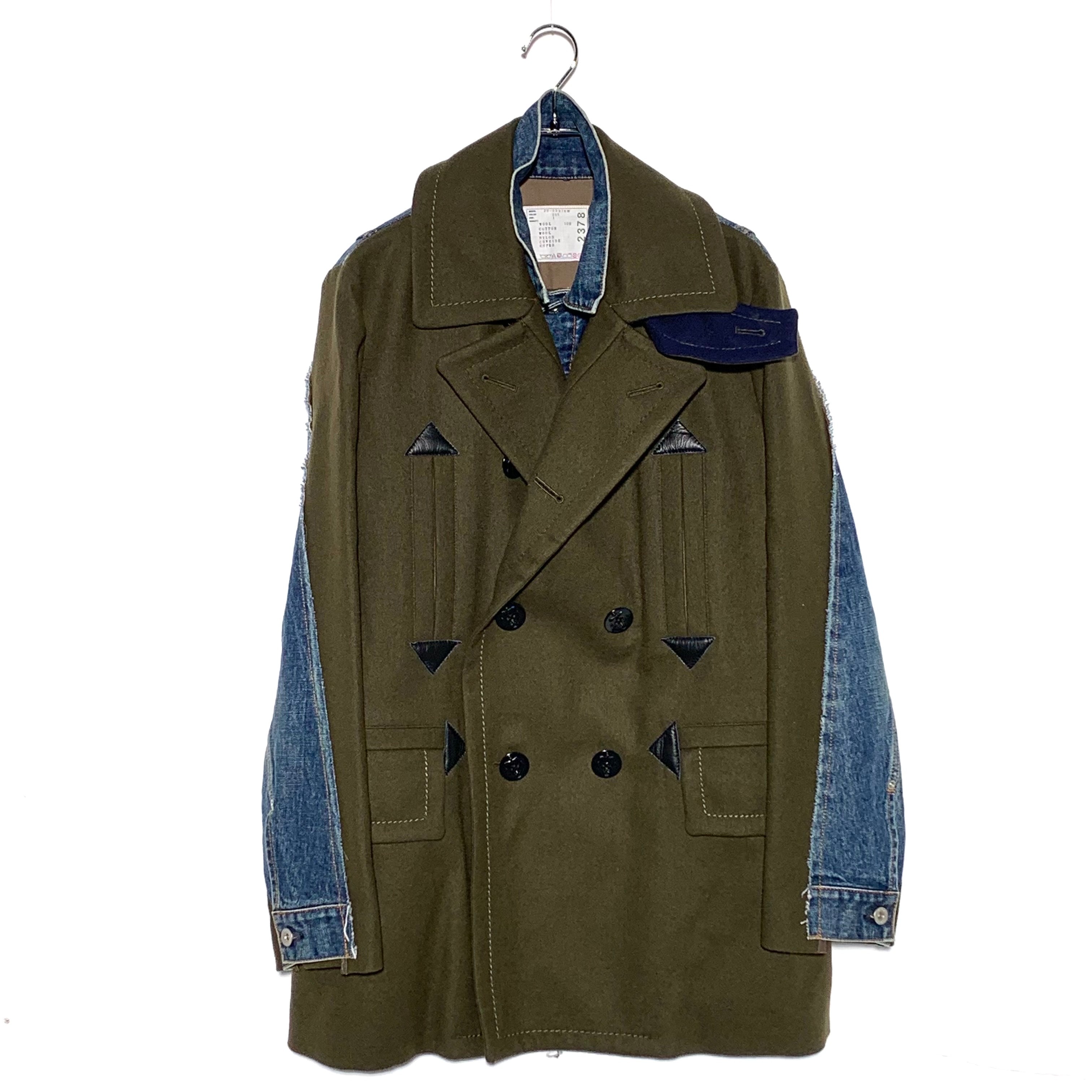 sacai Wool Melton Denim Coat Indigo/Khaki