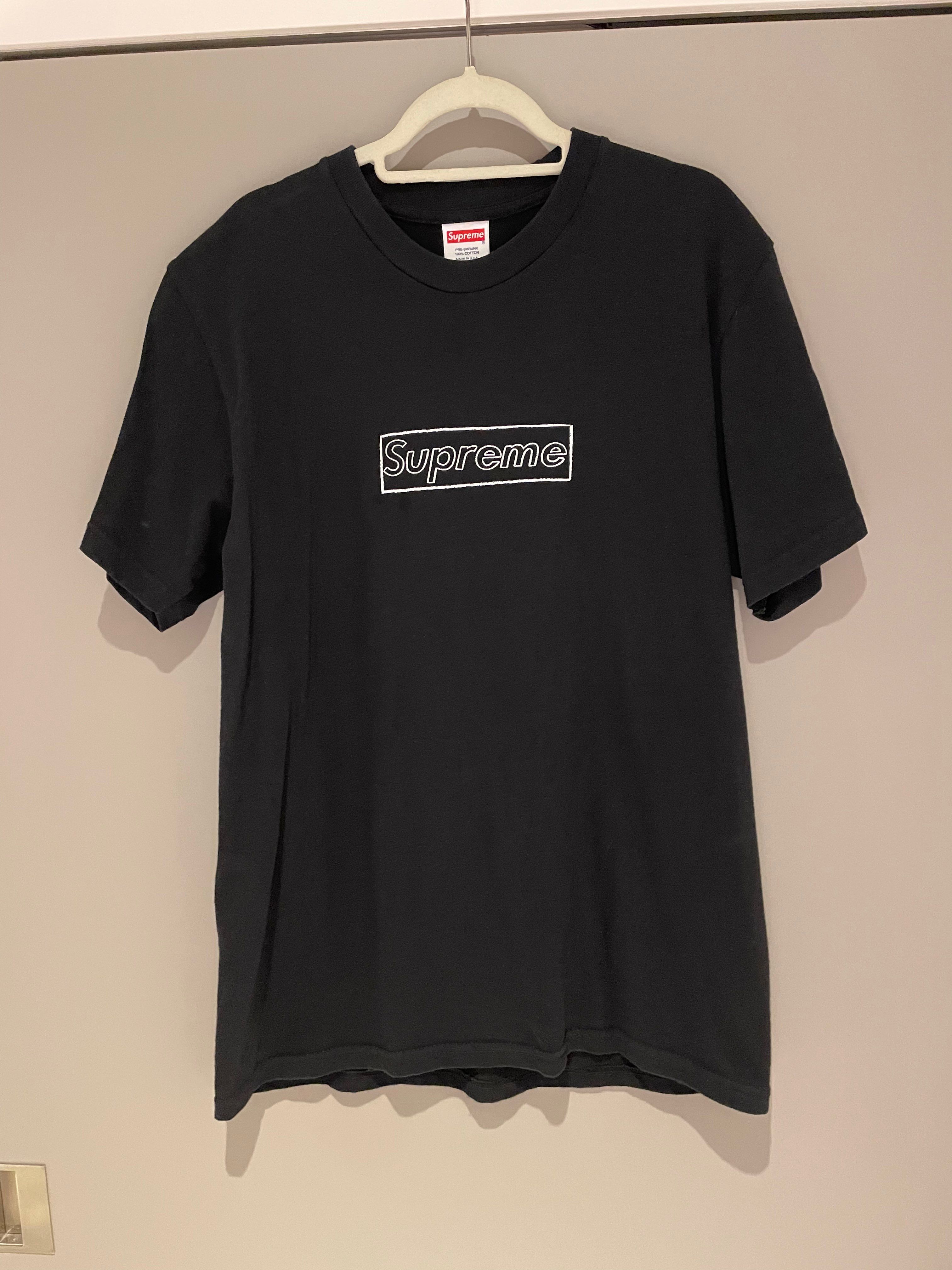 Supreme KAWS Chalk Logo Tee "Black"