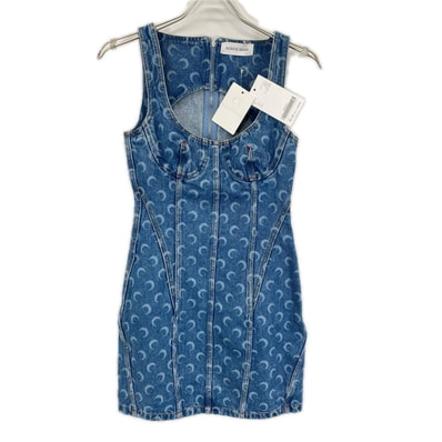 マリーンセル WDR327A ライトブルー インディゴ Moon Laser Denim Mini Dress/ムーンレーザーデニムミニドレス