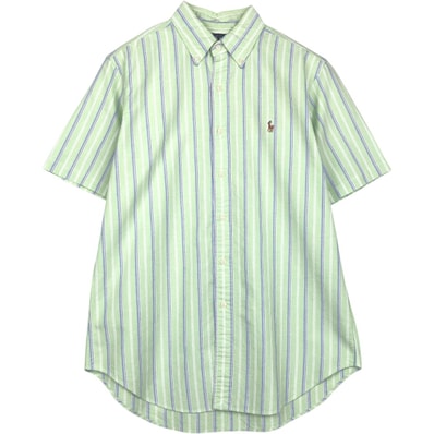 古着 ラルフローレン Ralph Lauren CLASSIC FIT クラシックフィット 半袖 ボタンダウン ストライプシャツ メンズM相当/eaa655301