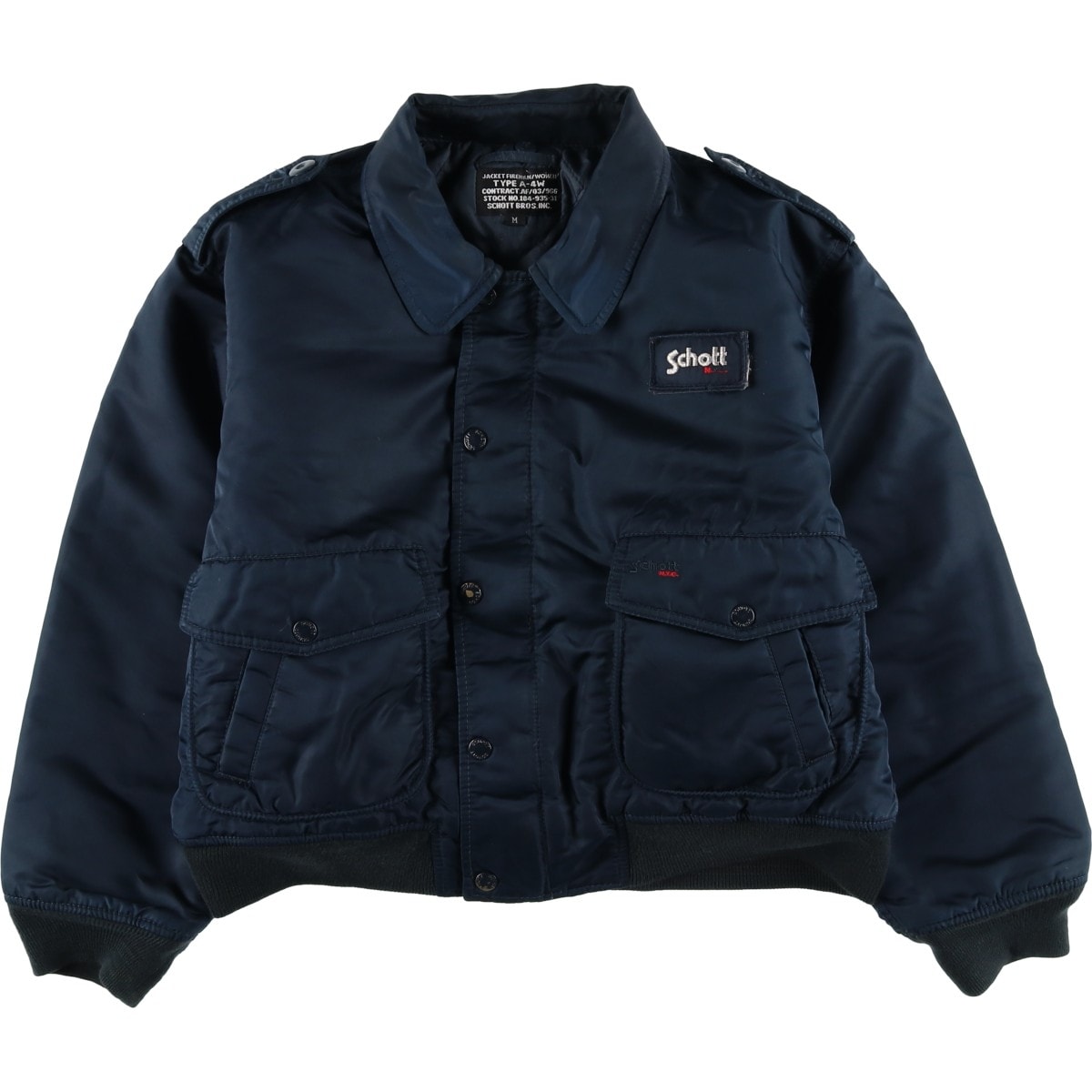 古着 民間品 ショット SCHOTT A-4Wタイプ 中綿入り ミリタリージャケット レディースM相当/eaa604504